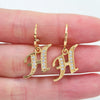 Gold Color Clear Zircon CZ Name Alphabet Initial Letter Dangle Earrings for Women - Image 21