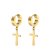 2pc Stainless Steel Men Cross Stars Punk Dangle Earrings Gothic Woman Cross Ear Hoop Earrings Huggies Pendant Piercing Jewelry - Image 27