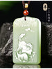 carved jade pendant 12 zodiac signs Mouse ox tiger rabbit dragon snake horse sheep monkey chicken dog pig - Image 12