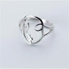 Creative Hollow Face Shaped Jewelry Silver Personality Delicate Asymmetric Opening Rings - Image 6
