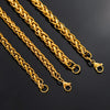 Hiyee Thickness 3/4/5/6/7/8mm Gold Color Wheat Braided Stainless Steel Necklace Link Classic Curb Chain for Men Women Jewelry - Image 4