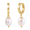 Eavva Women Pearl Dangle Earrings Gold Plated Hoops Fresh Water Pearl Earring With Silver Post Jewelry - Image 9