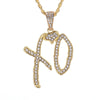 Hip Hop Cubic Zirconia Xo Letter Pendant Earrings Necklace Set for Men and Women Jewelry - Image 9