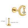 Titanium 16G CZ Moon Cartilage Earring Tiny Crescent Moon CZ Dangle Helix Tragus Conch Stud Ear Piercing - Image 16