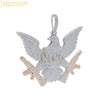 Iced Out Bling CZ Letter Badge Pendant Necklace Cubic Zirconia Gold Color Lettes Money Charm Men Hip Hop Jewelry - Image 12