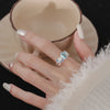 Silver Rings For Women Geometric Jewelry Finger Adjustable Simple Moon Stone Ring For Party Birthday Gift - Image 3