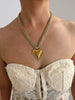 Stainless Steel Gold Plated Heart Sun Conch Shell Pendant Necklaces for Women Knitted Mesh Belt Chain - Image 5