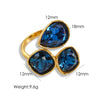 Carlidana Jewelry Open Rings Gold Plated Stainless Steel Simple Multi-Color Crystal Ring For Women Jewelry - Image 15