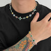 Boho Colorful Crystal Chain Necklace Bracelet for Men Creative Adjustable Link Couple Jewelry Set - Image 11