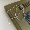 Silver Necklace Simple Beads Choker Shiny Delicate Collarbone Chain For Girl Wedding Gift Jewelry - Image 3