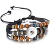 18mm Snap Button Jewelry Bracelets Braided Black Leather Snap Bracelet Fit Snaps Jewelry Magnet Buckle Tan Leather Bracelets - Image 17