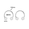 2Pcs Stainless Steel Crystal CZ Tragus Piercing Helix Studs Earrings For Women Girls Hoop Nose Ring Body Piercing Jewelry - Image 7