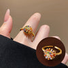 Geometric Open Ring with Contrasting Clear Stone Details - Image 15