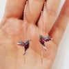Cute Colorful Birdie Long Chain Women Dangle Earrings Dance Party Accessories Delicate Little Bird Earrings - Image 1