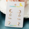 4Pairs Geometric Stainless Steel Heart Star Earring Moon Cross Ear Jewelry Set Girls Simple Classic Earrings Gifts Accessories - Image 4