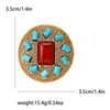 Turquoise Blue Brooches for Women Unisex Tibetan Style Pins Star Rhinestone Office Party Friend Gifts Jewelry Accessories - Image 13