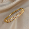 Multilayer Micro Inlaid Zircon Cuff Bracelet for Women Elegant Gold Plated Copper Stacked Bracelets Jewelry - Image 2