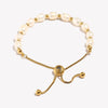 Gold Color Beads Freshwater Pearls Mixed Adjustable Stainless Steel Chain Bracelet Bangles For Women Elegant Jewelry - Image 2