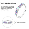 Silver Sparkling Ice-Blue Purple Opal Ring For Women Girls Jewelry Birthday Anniversary Gifts - Image 4