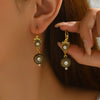 Retro Bohemian Alloy Women's Round Imitation Pearl Pendant Long Earrings Unique Decorative Gifts Party Jewelry - Image 3