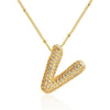26 Letters Necklaces For Women Man Gold Color Alphabet Zircon Pendant Birthday Party Gift Jewelry - Image 27