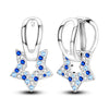 Silver Color Earrings Blue Zircon Stars Moon Irregularity Earrings For Woman Birthday Jewelry Gifts - Image 25