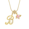 Letter Necklace for Women Pink Zircon Heart-shaped Pendant Suitable for Girls to Wear Personalized Gold-plated Jewelry - Image 13