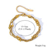 Woven Link Stainless Steel Bracelet with Gold Tone Finish - Image 2