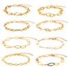 Stainless Steel Chunky Link Chain Bracelet For Women Gold Plated Hip-hop Rock Style Women's Bracelets 20cm+5cm - Image 1