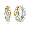 Silver Two Tones Cross Hoop Earrings for Women, Sleek Polished Piercing Huggie Earrings for Women Girl Gift - Image 7