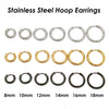 20-Piece Stainless Steel Hoop Earring Set in Gold-Tone Silver-Tone or Black - Image 1