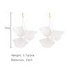 Large Yarn FLower Petal Earrings For Women Long Drop Jewelry Aesthetic Summer Accessories Party - Image 4