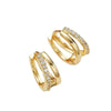 Gold Color Metal Double Layered Huggie Hoop Earrings for Women Girls Crystal Geometric Catilage Earrings Jewelry - Image 6