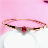 585 purple gold plated rose gold inlaid crystal ruby bracelet for women charm light wedding party jewelry - Image 3