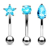 3PCS Heart Eyebrow Piercing Set Crystal Curved Barbell Piercing Flower Rook Earring Bulk CZ Star Eyebrow Ring Pack Daith Earring - Image 22