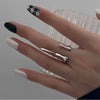 Minimalist Silver Color Irregular Liquid Metal Finger Rings Creative Geometric Punk Droplet Opening Ring for Women Girls Jewelry - Image 5