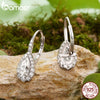 Pear-Cut Hoop Earrings Silver Lab Earrings Women Twinkling Engagement Gift - Image 5