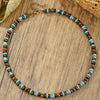 Vintage boho personality men's pine stone set necklace wood bead handmade beaded bracelet accessories - Image 3