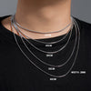 Round Snake Chain Necklace in Stainless Steel 0.9mm to 2mm - Image 4