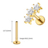 Titanium Triple Star Cluster Cartilage Earring 16G Flat Back Labret Stud Tragus Helix Piercing Jewelry - Image 19