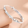 Charms Silver Bracelets For Women Adjustable Twisted Woven Bangle Bracelet Party Wedding Jewelry - Image 1