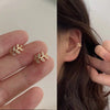 Adjustable Ear Cuff No Piercing with Cubic Zirconia Butterfly and Flower Designs - Image 26