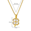 Four Leaf Clover Stainless Steel Necklaces For Women Green Zircon Gold Color Quality Jewelry Pendant Necklace Gift - Image 8