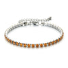 Colorful Cubic Zirconia Stone Tennis Bracelets Silver Plated Stainless Steel Chain Bracelet for Women Bride Jewelry - Image 3