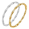 Stainless Steel Bamboo Cuff Bracelets Bangles for Woman Gold Color Wedding Female Jewelry Gifts - Image 1