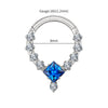 Titanium Square CZ Hinged Segment Septum Ring Daith Helix Hoop Earring Nose Piercing Body Jewelry - Image 8
