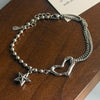 Silver Bracelets for Women Men String Accessories Vintage Rabbit Pendant Party Jewelry Gift - Image 3