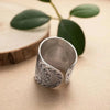 Thai Silver Craft Vintage sunflower Mens Rings Carven Design Domineering Ethnic Style Wide Ring Opening Banquet Jewelry - Image 4