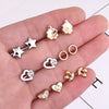 18pairs/set Gold Sliver Enamel Pearl Flower Heart Stud Earring Set For Women Plastic Butterfly Earrings Jewelry Gift Mix Style - Image 5