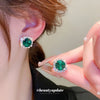 Green Rhinestone Necklace Stud Earrings For Women Crystal Choker Necklaces Ladies Weddings Banquet Jewelry Set K - Image 3